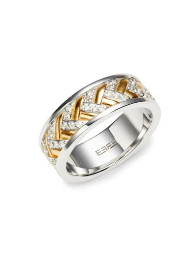 Effy Men's 14k Goldplated Sterling Silver & White Topaz Ring
