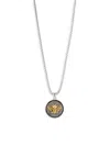 Effy Men's 14k Goldplated Sterling Silver, Sterling Silver & 0.46 Tcw Black Spinel Pendant Necklace In Silver