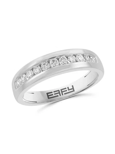 Effy Men's 14k White Gold & 0.43 Tcw Lab Grown Diamond Band Ring