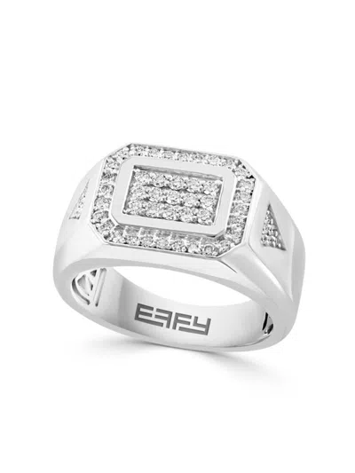 Effy Men's 14k White Gold & 0.55 Tcw Diamond Ring In Metallic
