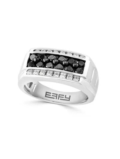 Effy Men's 14k White Gold & 1.33 Tcw Diamond Ring In Black