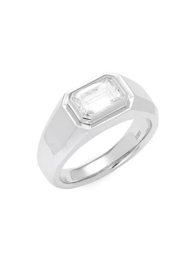 Effy Men's 14k White Gold & 2.01 Tcw Lab Grown Diamond Signet Ring