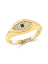 Effy Men's 14k Yellow Gold & 0.14 Tcw Two Tone Diamond Ring In Yellow Gold