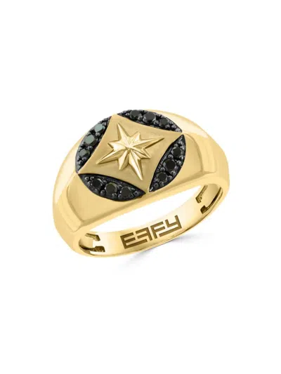 Effy Men's 14k Yellow Gold & 0.25 Tcw Black Diamond Ring