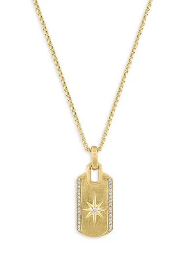 Effy Men's 14k Yellow Gold & 0.43 Tcw Diamond Pendant Necklace