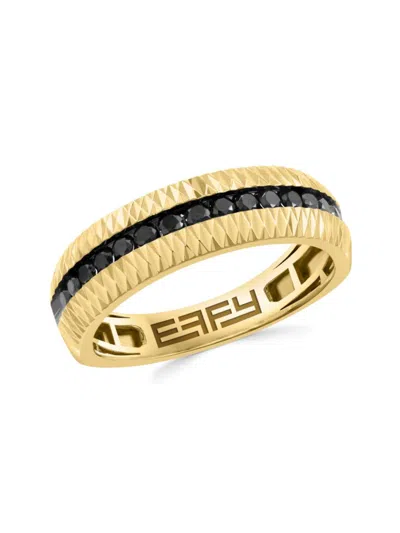 Effy Men's 14k Yellow Gold & 0.48 Tcw Black Diamond Band Ring