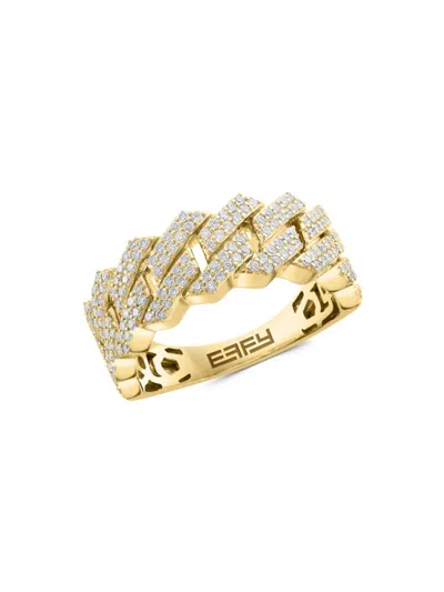 Effy Men's 14k Yellow Gold & 0.87 Tcw Diamond Chain Ring