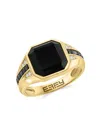 Effy Men's 14k Yellow Gold, Onyx & Diamond Ring In Onyx
