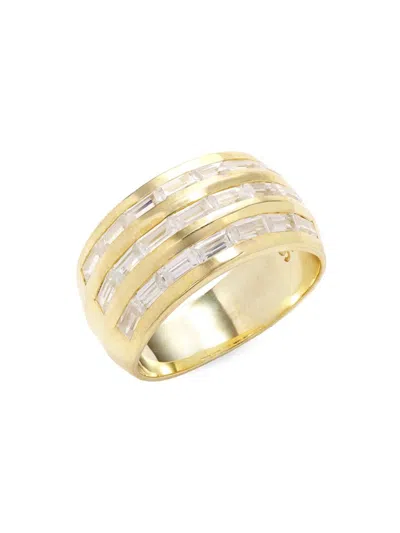 Effy Men's 14k Yellow Goldplated Sterling Silver & 3.09 Tcw White Zircon Ring