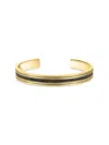 Effy Men's 14k Yellow Goldplated Sterling Silver & Black Spinel Cuff In Gold Plated