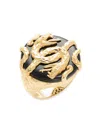 Effy Men's 14k Yellow Goldplated Sterling Silver & Onyx Snake Ring In Yellow Goldtone