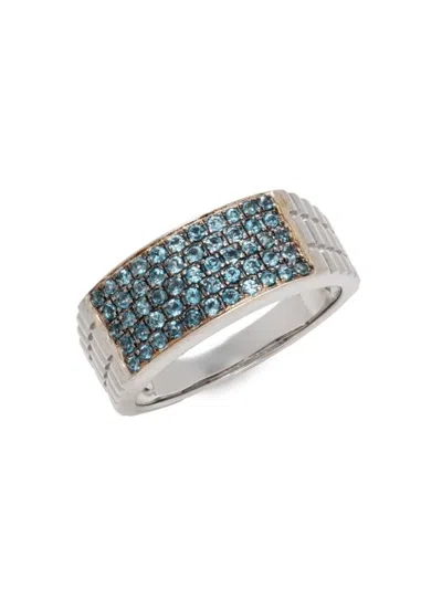 Effy Men's 18k Yellow Goldplated Sterling Silver & 0.80 Tcw London Blue Topaz Band Ring