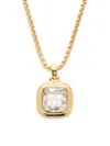 Effy Men's 18k Yellow Goldplated Sterling Silver & White Topaz Pendant Necklace In Yellow Goldtone