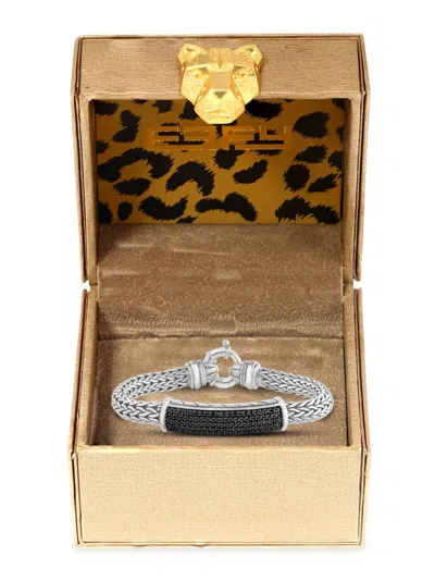 Effy Men's Radiant Value Sterling Silver & Black Spinel Chain Bracelet