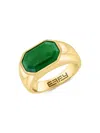 EFFY MEN'S GOLDPLATED STERLING SILVER & JADE RING