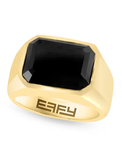 Effy Men's Goldtone Sterling Silver & Onyx Signet Ring