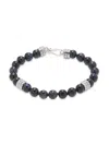 Effy Men's Sterling Silver, 14k-gold-plated & 74.48 Tcw Blue Tiger Eye Beaded Bracelet In Silver