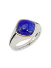 Effy Men's Sterling Silver, 14k Goldplated Sterling Silver & Lapis Ring In Silver