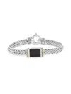 Effy Men's Sterling Silver, 14k Yellow Gold & Onyx Pendant Bracelet In Silver