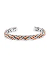 Effy Men's Sterling Silver & 14k-rose-gold-plated Braided Bangle