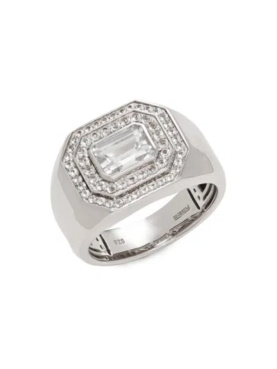 Effy Men's Sterling Silver & 2.60 Tcw White Topaz Ring