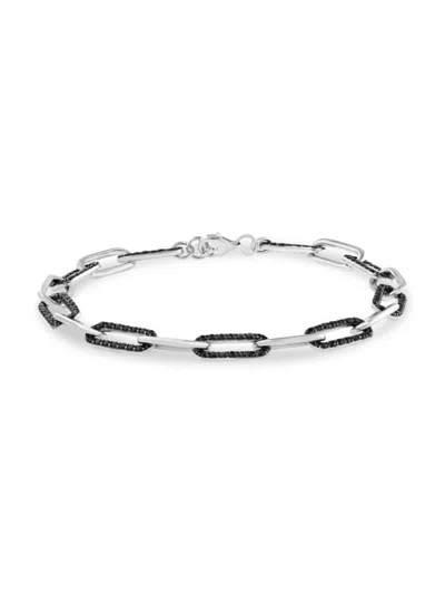 Effy Men's Sterling Silver & 2.80 Tcw Black Spinel Link Bracelet