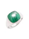 Effy Men's Sterling Silver & 5.69 Tcw Malachite Cushion Ring In Silver