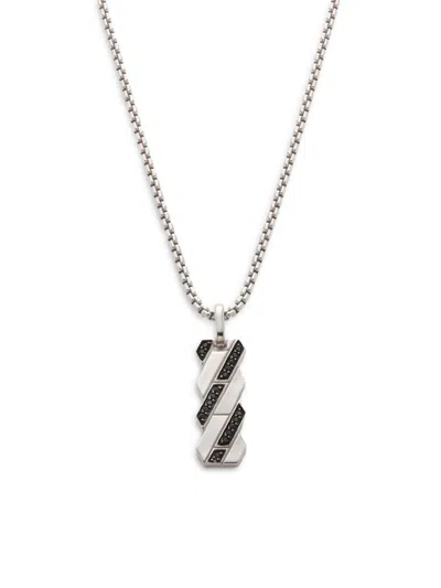 Effy Men's Sterling Silver & Black Spinel Pendant Necklace