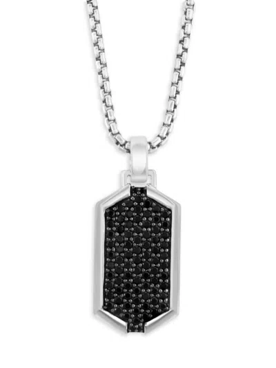 Effy Men's Sterling Silver & Black Spinel Pendant Necklace