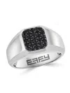 Effy Men's Sterling Silver & Black Spinel Signet Ring In Silver