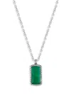 EFFY MEN'S STERLING SILVER & CHALCEDONY PENDANT NECKLACE