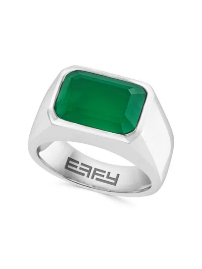 Effy Men's Sterling Silver & Green Onyx Ring