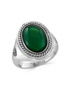 Effy Men's Sterling Silver & Green Onyx Ring In Green