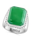 EFFY MEN'S STERLING SILVER & JADE RING