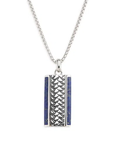 Effy Men's Sterling Silver & Lapis Lazuli Pendant Necklace