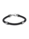 Effy Men's Sterling Silver & Leather Bracelet In Silver