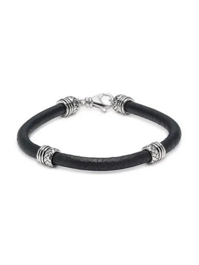 Effy Men's Sterling Silver & Leather Bracelet