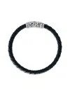 EFFY MEN'S STERLING SILVER & LEATHER BRACELET