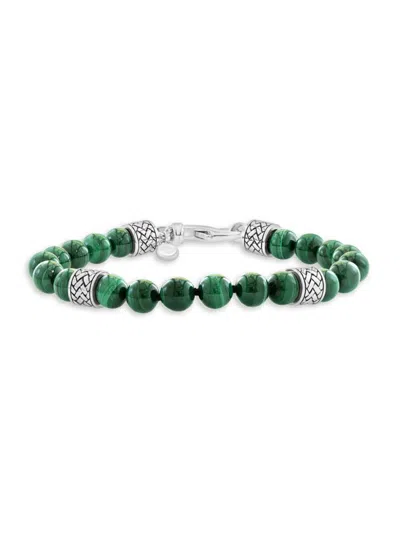 Effy Men's Sterling Silver & Malachite Beaded Bracelet