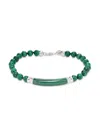 Effy Men's Sterling Silver & Malachite Beaded Bracelet In Green