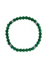 Effy Men's Sterling Silver & Malachite Beaded Bracelet In Silver