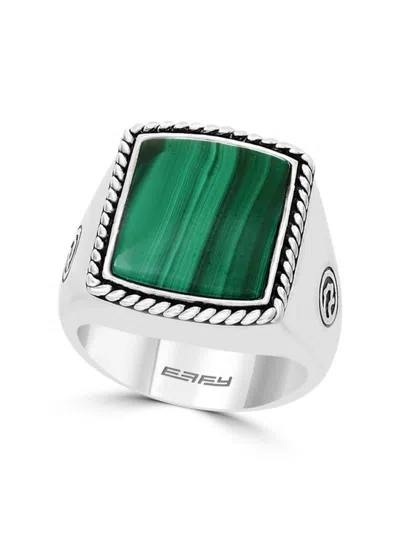 Effy Men's Sterling Silver & Malachite Ring
