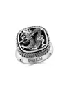 Effy Men's Sterling Silver & Onyx Dragon Ring In Silver
