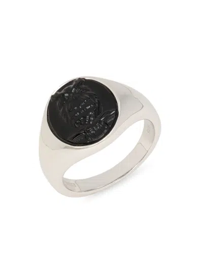 Effy Men's Sterling Silver & Onyx Lion Head Ring