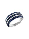 EFFY MEN'S STERLING SILVER & SAPPHIRE BAND RING