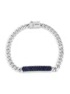 Effy Men's Sterling Silver & Sapphire Bar Chain Bracelet In Silver