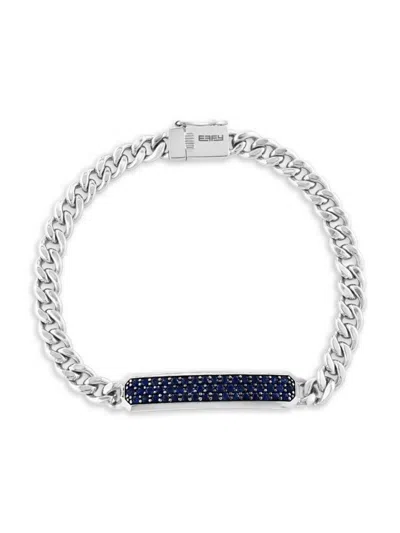 Effy Men's Sterling Silver & Sapphire Bar Chain Bracelet