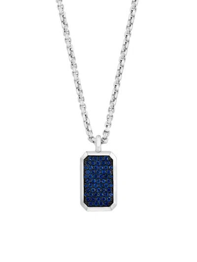 Effy Men's Sterling Silver & Sapphire Pendant Necklace