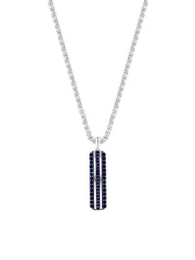 Effy Men's Sterling Silver & Sapphire Pendant Necklace
