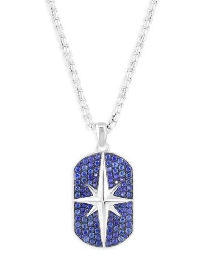 Effy Men's Sterling Silver & Sapphire Pendant Necklace